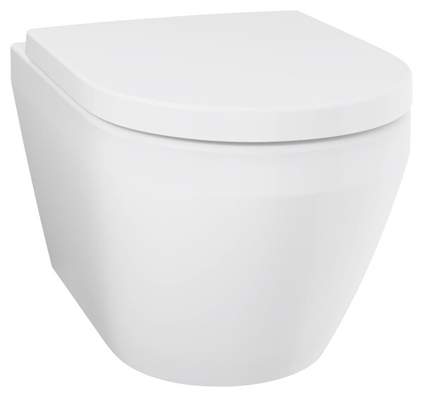 Grohe Euro Ceramic vas wc cu capac soft-close agăţat fără margine cu spălare turbionară alb lucios 102510SH00