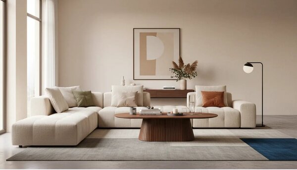 Masuta cafea GISELA, nuc, 120x60x46 cm