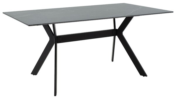 Masa Bucatarie/Dining Oiver Blat Piatra Sinterizata Finisaj Marmura Neagra 180x90 Cm