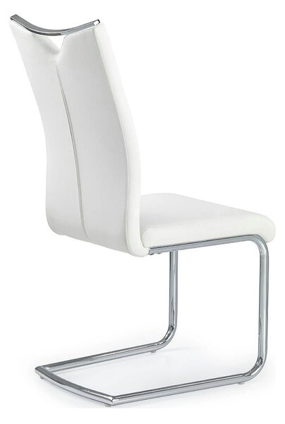 Scaun tapitat K224, alb/crom, piele ecologica/metal, 44X54X100 CM