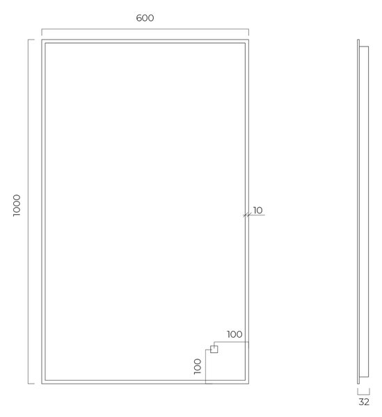 Oltens Nordlis oglindă 60x100 cm dreptunghiular cu iluminare cu covoraș de încălzire 64111610