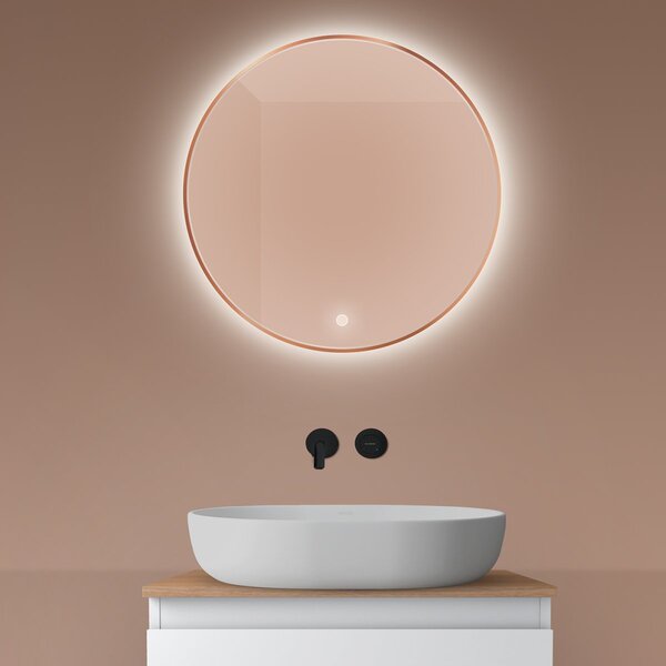 Oltens Nordlis oglindă 60x60 cm rotund cu iluminare cu covoraș de încălzire 64108610
