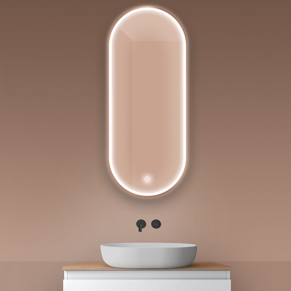 Oltens Nordlis oglindă 50x120 cm oval cu iluminare cu covoraș de încălzire 64104610