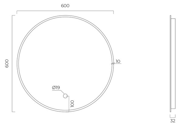 Oltens Nordlis oglindă 60x60 cm rotund cu iluminare cu covoraș de încălzire 64108510