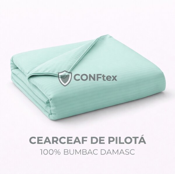 Cearceaf de Pilotă Damasc 100% Bumbac Mint