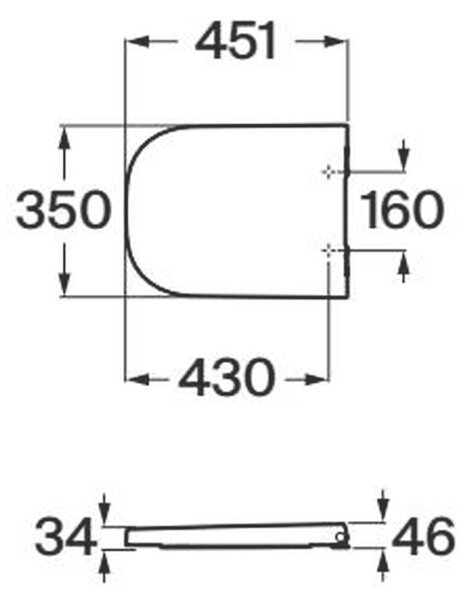 Roca Gap Square capac wc SoftClose alb A80147200B