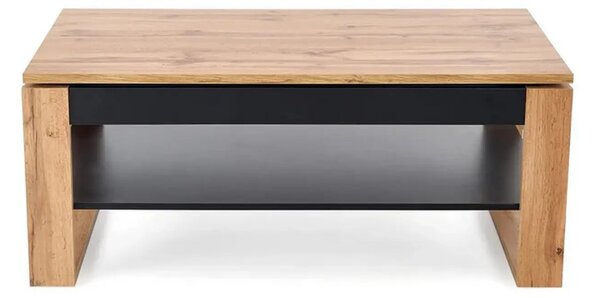Masuta cafea BETTY, stejar artisan/negru, PAL laminat, 120x65/92x50/72