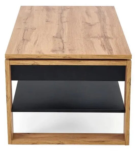 Masuta cafea BETTY, stejar artisan/negru, PAL laminat, 120x65/92x50/72