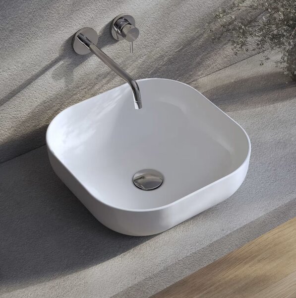 Kronenbach Cube lavoar 38.5x38.5 cm pătrat de blat alb luciu KB144380CU