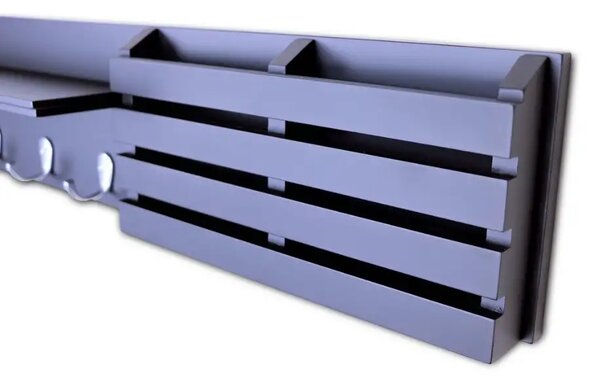 Cuier cu 3 agatatori, Antracit Homs, gri antracit, 60 x 15 x 10 cm, MDF