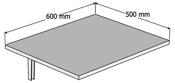 Masa PC rabatabila cu montaj pe perete, Praga Homs, alb, 50 x 24.5 x 1.8 cm, PAL