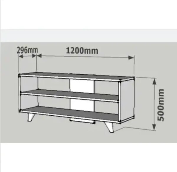Comoda TV, One Homs, Alb, 120 x 50 x 30 cm, PAL 18 mm