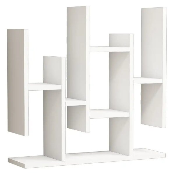 Raft de perete, Flower Homs, alb, 68 x 70 x 19 cm, PAL 18 mm