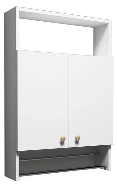Dulap cu portprosop pentru baie, Ada Homs, alb, 87 x 60 x 15 cm, PAL