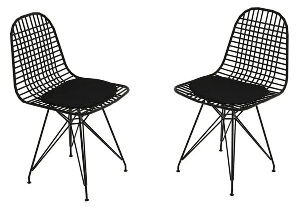 Set 4 scaune metal, Dining Homs, negru 80 x 42 x 45 cm