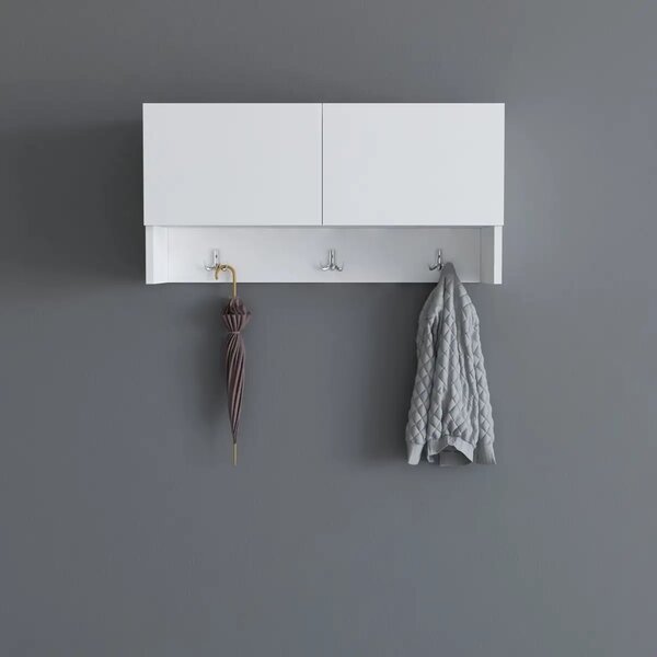 Corp suspendat baie cu 3 agatatori Blanca Homs, 60 x 30 x 19.6 cm, alb