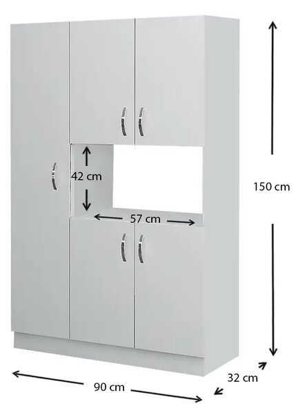 Dulap bucatarie alb cu 5 usi, SD001