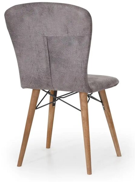 Set masa extensibila cu 6 scaune tapitate Homs cristal 170 x 80 cm