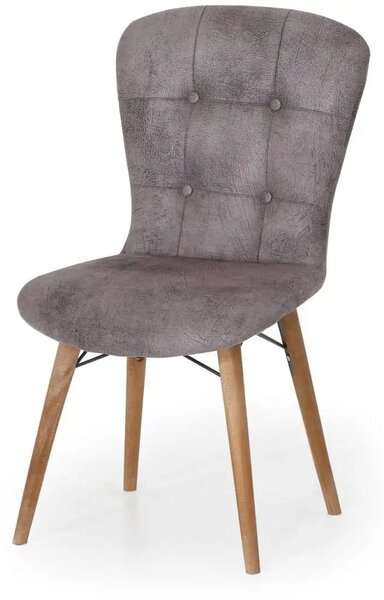 Set masa extensibila cu 6 scaune tapitate Homs cristal 170 x 80 cm