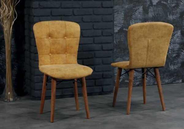 Scaun living tapitat mustar Beluga Homs