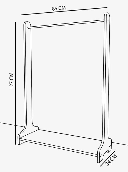 Suport de umerase Styl Homs 85 x 127 x 34 cm, Alb