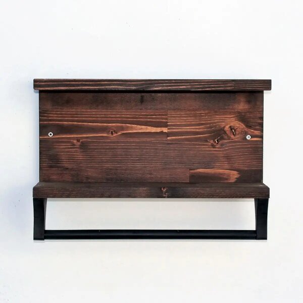 Suport prosop din lemn cod 1004 Homs 40 x 11 x 20 cm, Maro rustic