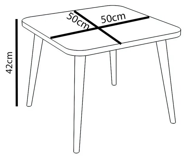 Set masa+ 2 scaune pentru copii Bambi Homs alb