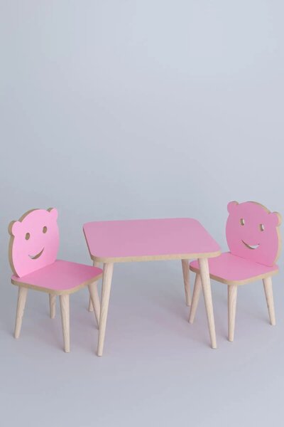 Set masa+ 2 scaune pentru copii Bambi Homs roz