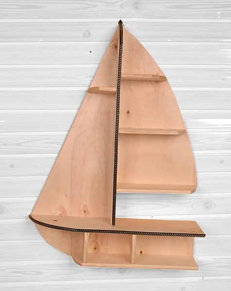 Raft de perete Sailor Homs 72 X 52 X 18, lemn stratificat natur