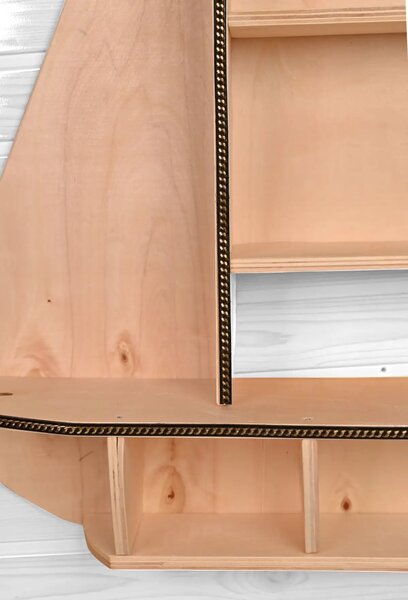 Raft de perete Sailor Homs 72 X 52 X 18, lemn stratificat natur