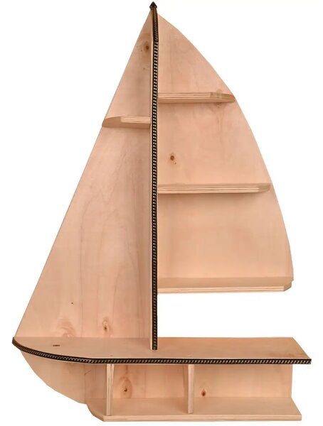 Raft de perete 72×52×18 cm – lemn stratificat nuc, Sailor