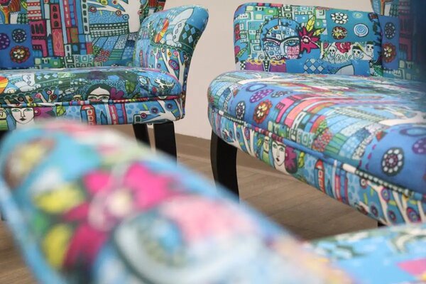 Set canapea cocktail Relax Homs textil albastru