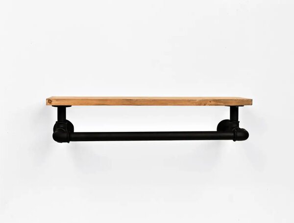 Suport prosop din lemn-metal Industrial Homs 50x12 cm