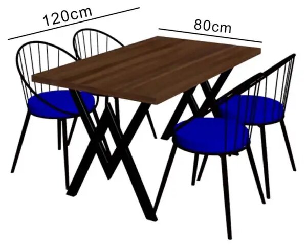 Set Masa Bucatarie cu 4 Scaune , Alb,120x80x75 cm, 30409SET