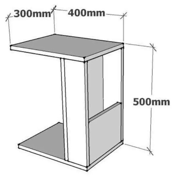 Masuta laterala Sorina Homs, alb, 50 x 40 x 30 cm, pal 18 mm