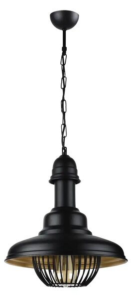 Lustra din metal negru auriu cu inaltime reglabila
