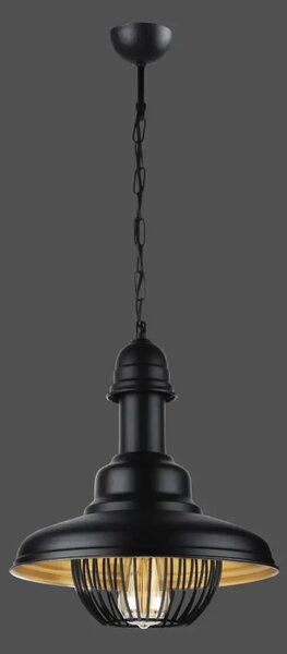 Lustra din metal negru auriu cu inaltime reglabila