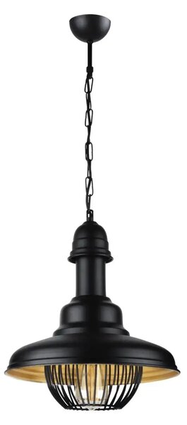 Lustra din metal negru auriu cu inaltime reglabila