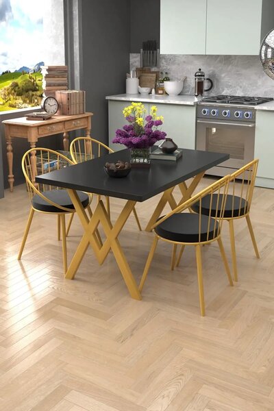 Scaun metal, Dining Homs, auriu, 76 x 62 cm,30450