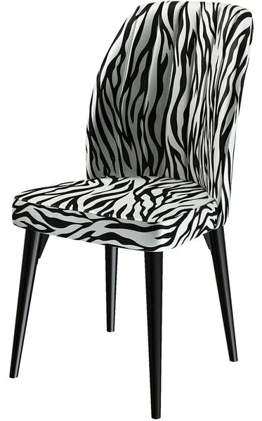 Set masa extensibila cu 6 scaune tapitate Homs zebra 250-300355,170 x 80 cm