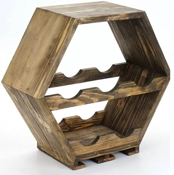 Suport sticle pentru perete din lemn,seria wood Homs 46 x 20 x 40 cm, 700198