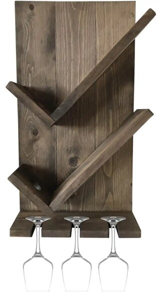 Stand sticle vin din lemn,seria wood, Homs Bar, Natur, 50 x 29 x 10 cm,700004