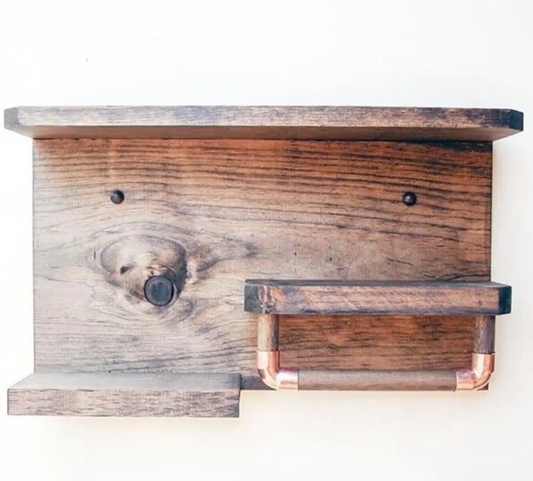 Suport prosoape baie,bucatarie din lemn,raft,serie wood, Homs 40 x 40 x 11 cm, 700011