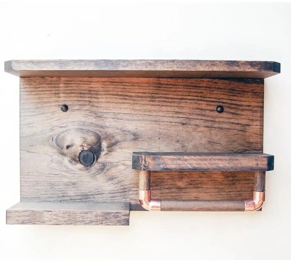 Suport prosoape baie,bucatarie din lemn,raft,serie wood, Homs 40 x 40 x 11 cm, 700011