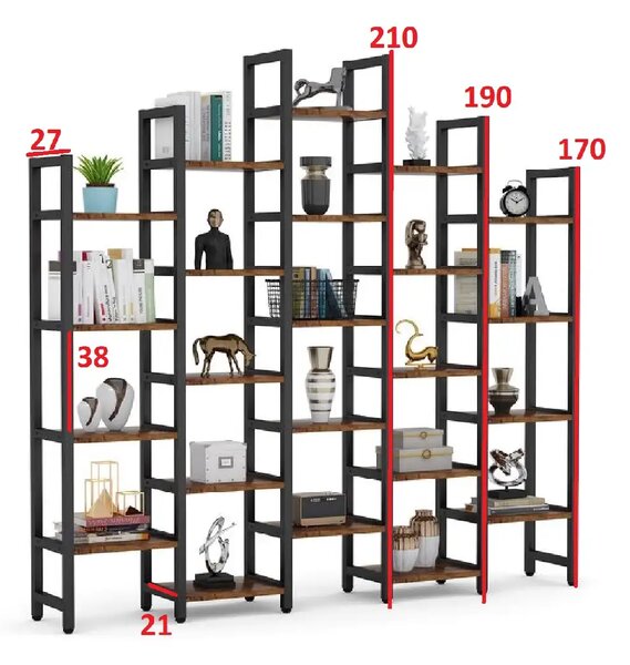 Biblioteca ,solid wood,lemn, Homs,seria A-620,218x27x210 cm ,630106