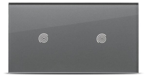 Panou Dublu Sticlă Securizată 4mm Gri Pulsar Touch NS 1T+1T pentru Întrerupătoare Tactile Moderne, Aspect Elegant, Montaj Încastrat, Ideal Case