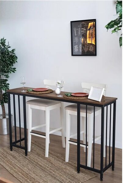 Masa bucatarie,tip bar.seria A-620,natur-negru,150x35x90 cm, 30152