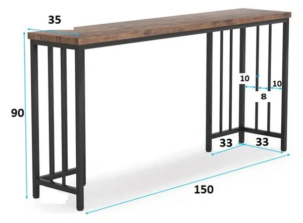 Masa bucatarie,tip bar.seria A-620,natur-negru,150x35x90 cm, 30152
