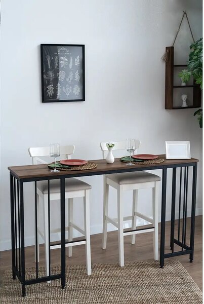 Masa bucatarie,tip bar.seria A-620,natur-negru,150x35x90 cm, 30152