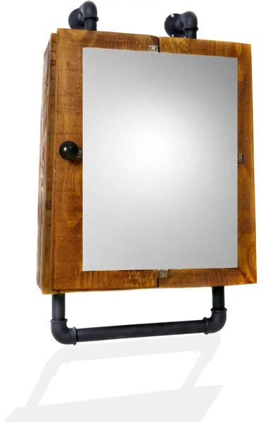 Dulap baie cu oglinda si etajera Calypso Homs, nuc-negru, 45 X 15 X 35 cm,10151
